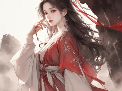 AI绘画|古风红衣美女