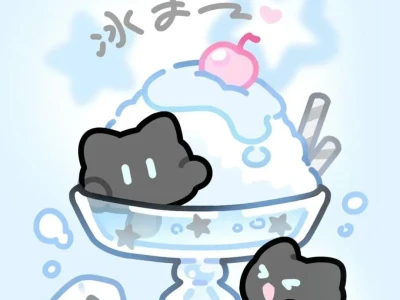 小黑猫发光壁纸