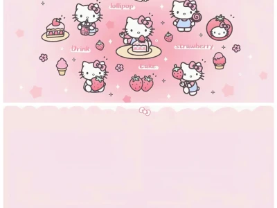 🤍Hellokitty草莓🍓下午茶时间平板壁纸🩷