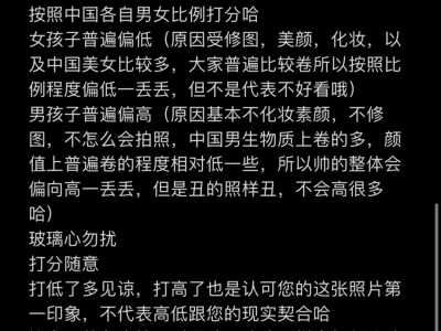 颜值形象打分,锐评第一瑕疵印象