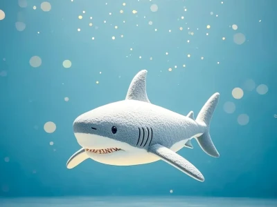 莫兰迪色系可爱海洋生物形象壁纸