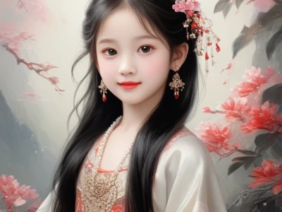 AI可爱小女孩古装