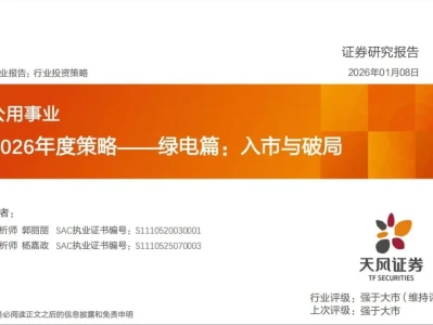 『研报』2026年度策略——绿电篇:入市与破局