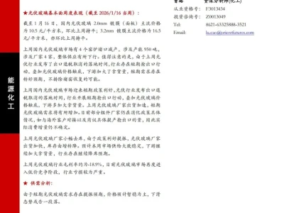 『研报』光伏玻璃周度报告:政策利好提振,短期光伏玻璃需求存在转好预期