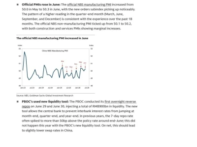 研报·高盛《中国宏观的三件事:PMI、流动性工具与本土投资者心态》