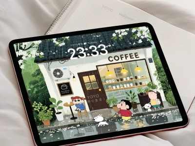 ☕️街边的咖啡小店·蜡笔小新平板壁纸|349