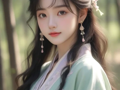 🌿🍃 一抹淡雅绿，悠悠汉服情 🍃🌿