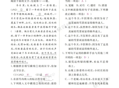 七年级语文语文作业本上册答案