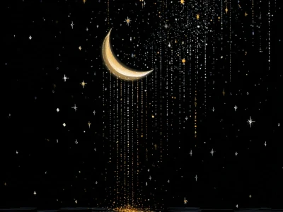 🌙🌟月亮偷偷漏了光,星星流成银河瀑布