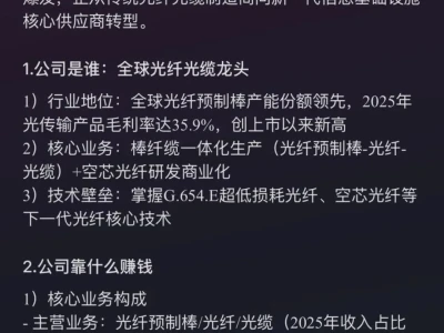长飞光纤研报要点