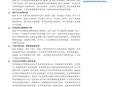 『研报』光伏跟踪点评:供需承压,太空光伏开辟第二增长曲线