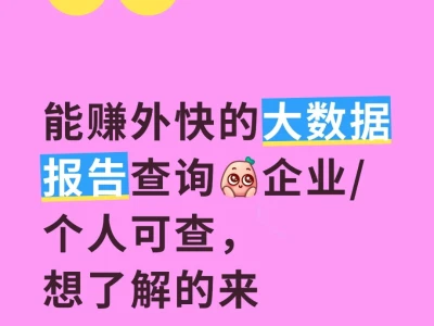 能赚外快的大数据报告查询,随时随地挣米