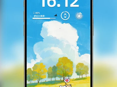 🌳线条小狗壁纸|油画草地🌳