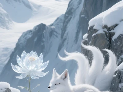 高山雪野,白狐相伴,这画绝了!