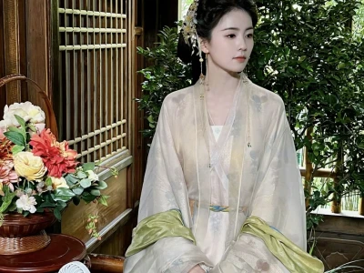 临江仙|花如月浅米色纱裙妆造
