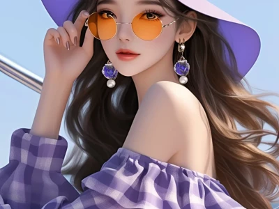 海边氛围感紫色女头,喜欢吗
