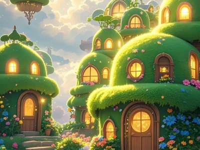 手机背景图-童话世界中的神秘小屋