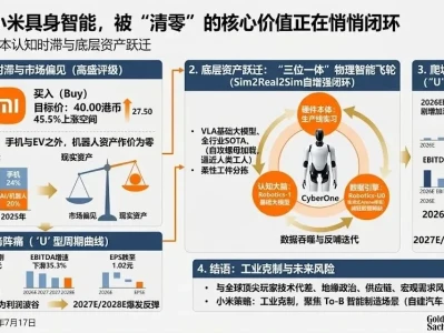 高盛最新研报:小米的“具身之变”:被清零的硬科技价值与正在闭环的物理智能,维持小米的“买入”评级,设定了40.00港币的12个月目标价