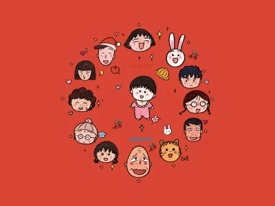 Lulu设计的樱桃小丸子表盘壁纸
