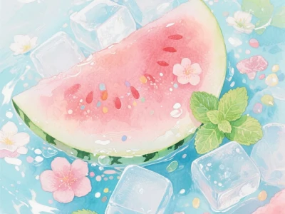 天啦噜,这夏日水果也太好看了吧🍉🌸😍🌿