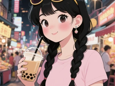 ✨夏日街拍甜妹暴击!奶茶和麻花辫我都要~
