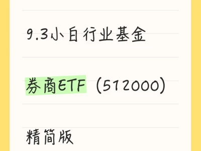 券商ETF(512000)精简版!还能布局么?