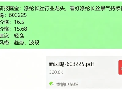 研报掘金案例分享:新凤鸣(603225)今日涨停