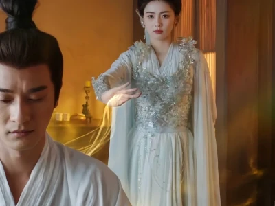 临江仙|花如月白青色战甲纱裙造型