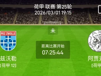 周日004 荷甲兹沃勒vs阿贾克斯分析研报