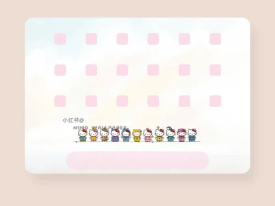 可爱的Hello Kitty排排站丨ipad壁纸