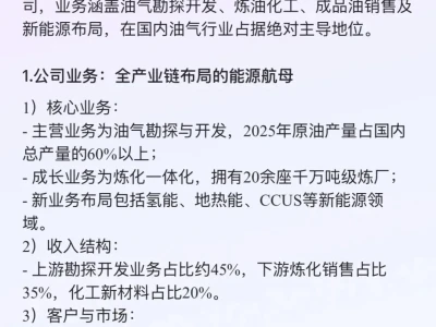 中国石油研报要点