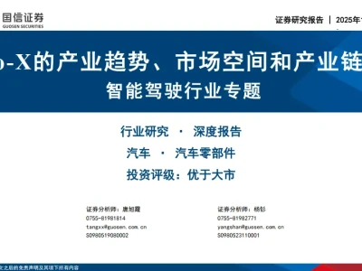 【研报357】智能驾驶专题报告:Robo-X的产业趋势、市场空间和产业链拆解(PDF文末附下载)