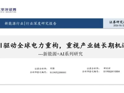 【证券研报】新能源+AI系列研究:AI驱动全球电力重构,重视产业链长期机遇