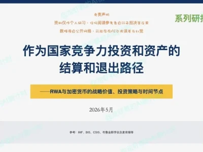 AI研报68:RWA,作为国家竞争力投资的国际结算和退出路径