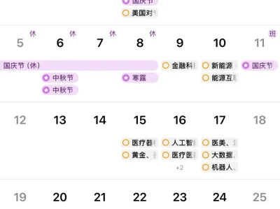 十月提前布局