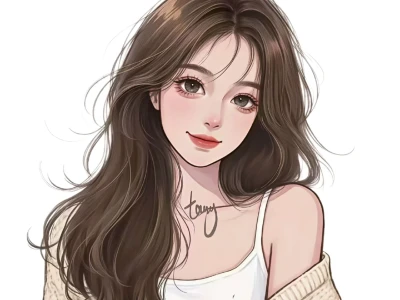 氛围感美女插画，好喜欢！