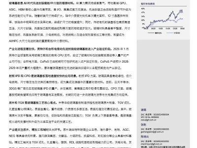 【证券研报】建筑材料行业:玻璃基板:AI封装的下一块关键拼图