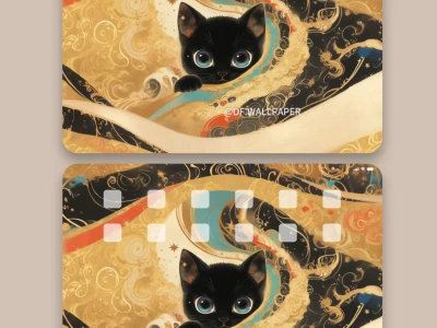 ipad壁纸|黑色玄猫|INS风卡通壁纸