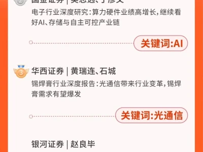 5月研报热度榜单|AI算力持续扩张,光通信需求释放