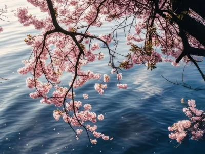 湖畔樱花，春日浪漫🌸 ｜壁纸