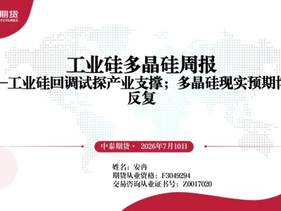 『研报』工业硅多晶硅周报:工业硅回调试探产业支撑;多晶硅现实预期博弈反复