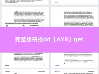 不愧是高盛，对deep seek的研报太有说服力