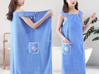 浴巾式女浴袍可穿可裹大码家用洗澡女士速干