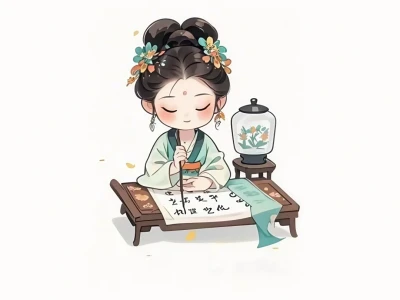 国潮/古风Q版唐装汉服可爱女孩人物画像