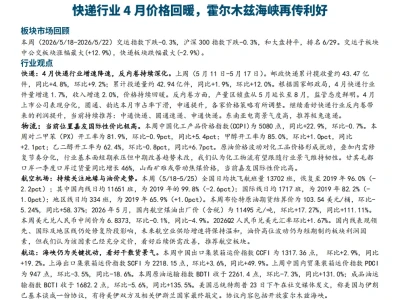 【研报:快递4月价格回暖,反内卷到哪了?】