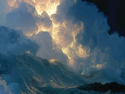 壁纸分享丨高清壁纸湛蓝金涛🌊🌊🌊