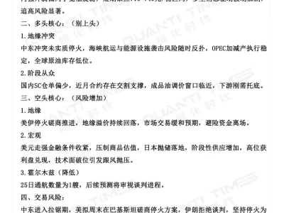 【信越赢创】量化时代研报:地缘溢价回落,原油高位震荡,追高风险显著