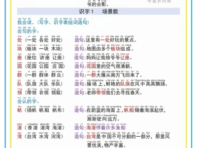 2025最新版二年级上册语文生字组词造句