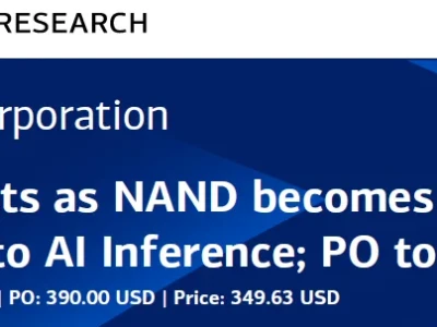 学习笔记91:美银研报:闪迪的目标股价390USD