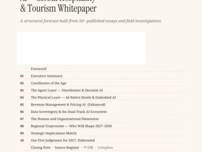 研报·InsightBridge全球洞察《2027 人工智能 * 全球酒店文旅行业白皮书》